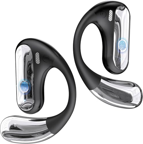 EUQQ Auriculares deportivos Bluetooth Auriculares inalámbricos con tecnología Bluetooth 5.4, auriculares de conducción ósea mejorados de diseño abierto, 50 horas de reproducción, perfectos para