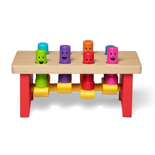 Melissa & Doug Banco De Trabajo Para Martillar, Juguetes de desarollo, Juguete de madera para niños, 3+, Regalo Para Niño O Niña