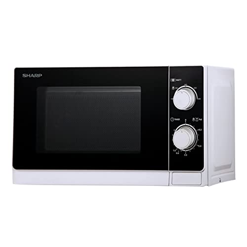 Sharp R200WW Microondas 20L, Control Mecánico, 800W, Blanco