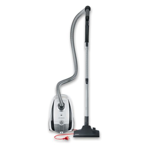 54% DESCUENTO Severin BC 7035, Aspiradora de suelo con bolsa, incluye cabezal para parquet y set de 2 accesorios, S´POWER snowlight, blanco y gris