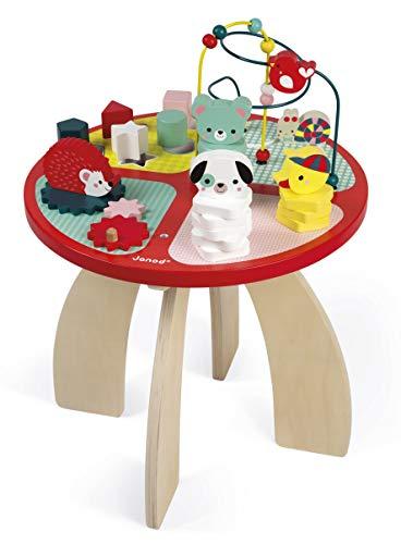 50% DESCUENTO Janod Mesa de Actividades de Madera Baby Forest Juguete Grande para Anidar, Apilar, Manipular Con Laberinto, Ábaco, Engranajes y 3 Animales de Madera A partir de 1 año, J08018