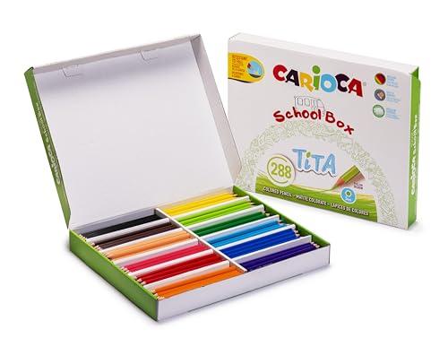 59% DESCUENTO Carioca Lápices de Colores TITA | School Box | Caja de 288 Lápices de Colores Brillantes con Mina Segura y Super Resistente a las Caídas | Cuerpo Hexagonal| 288 piezas