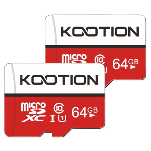 29% DESCUENTO KOOTION Tarjeta MicroSD 64GB Clase 10 Micro SDXC(A1 4K UHS I) Tarjetas de Memoria Micro SD Cards con Adaptador Memory Card 64 Giga 2 Pack para Gopro Cámara Teléfonos,Alta Velocidad hasta 80 MB/s