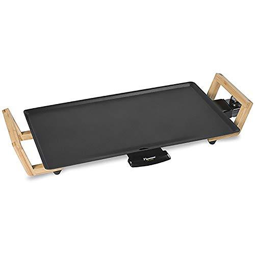 42% DESCUENTO Bestron Plancha electrica para cocinar en diseño ASIA, plancha cocina con revestimiento antiadherente, Parrilla eléctrica para hasta 4 personas, 2000 vatios, color: negro