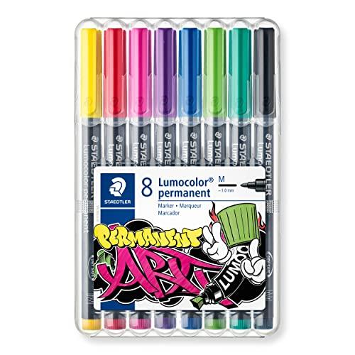 36% DESCUENTO STAEDTLER 317 WP8 1 Lumocolor Permanent Art. Estuche exclusivo box con 8 rotuladores de tinta permanente, colores surtidos