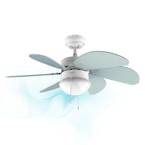 35% DESCUENTO Cecotec Ventilador de techo EnergySilence 3600 Vision Sky. 50 W, Diámetro 92 cm, Lámpara, 3 Velocidades, 6 Aspas reversibles, Función Verano/Invierno, Interruptor de Cadena, Blanco/Azul