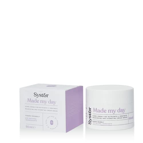 Syster   Serum y crema hidratante facial 2 en 1, nutritiva y antiarrugas para pieles normales, secas y grasas, mujeres y hombres   Serum facial vegano, Made in Italy Sin Parabenos ni Siliconas   50ml