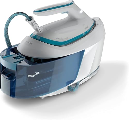 24% DESCUENTO Philips PerfectCare Serie 6000 Generador De Vapor 2400 W, 500 g De Impulso De vapor, 6,5 Bares De presión, Tecnología OptimalTEMP, Depósito De 1,8 L, Blanco/Azul (PSG6022/20)