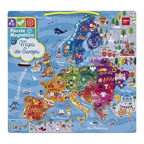 50% DESCUENTO APLI Kids 19246 Puzle magnético mapa de Europa Juego de 45 imanes para aprender la geografía Europea Para niños a partir de 5 años