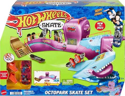 27% DESCUENTO Hot Wheels Parque de Skate Pulpo Set de Juego con monopatín de Juguete y Zapatillas para Dedos, +5 años (Mattel HMK01)