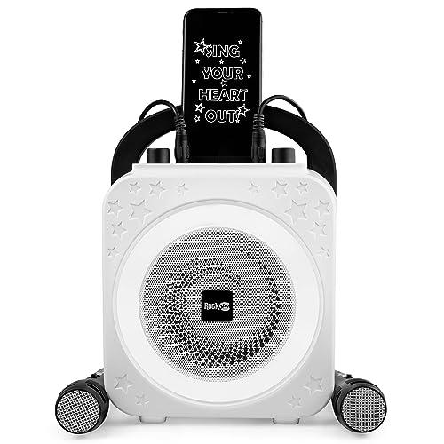 51% DESCUENTO RockJam Ring Bluetooth Karaoke Machine with Two Mics Recargable, inalámbrico Negro