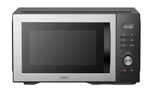 33% DESCUENTO Candy Essenza Microondas con Grill, 31L, 1000W 1500W, 5 Niveles de Potencia, Autolimpieza, Automenús, Alerta Acústica Finalización, Grill Rack, Descongelación, Apertura Izquierda, Negro e Inox