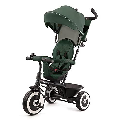 41% DESCUENTO Kinderkraft ASTON Triciclo Evolutivo, Bicicleta Sin Pedales, Bicicleta Bebe, Plegable, Para Niños, Cinturón, Con Accesorios, Portavasos, Cesta, 9 Meses a 25 kg, Verde