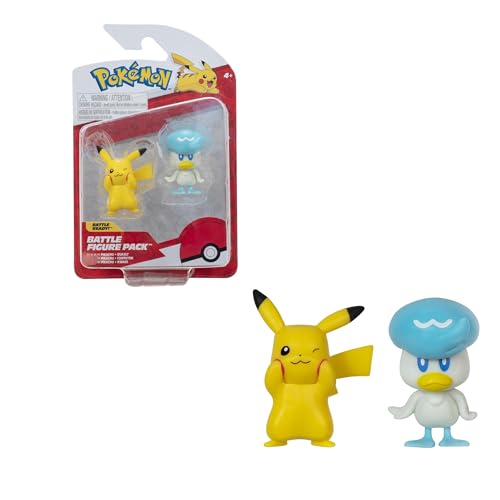 50% DESCUENTO Bizak Pokemon Pack Doble Generacion IX, Incluye 2 Figuras con Gran Nivel de Detalle Quaxley + Pikachu (63223355)