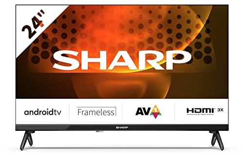 37% DESCUENTO Sharp 24FH6EA Android TV 60 cm (24″) HD Ready LED TV sin Marco (Android 11, Google Assistant, Bluetooth, 3xHDMI, 2xUSB), Negro