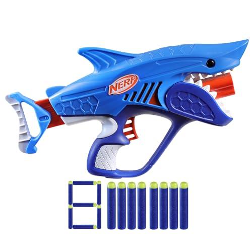 65% DESCUENTO Nerf SHARKFIRE Lanzador de Juguete con Forma de Tiburón y 8 Dardos de Espuma, Juego de Batallas, Fácil de Usar, Regalo para Niños y Niñas de 6 Años o Más, Azul
