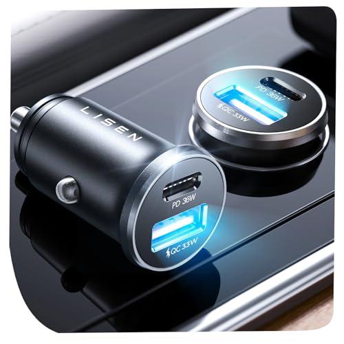 25% DESCUENTO LISEN Cargador Coche Carga Rapida 69W Cargador Mechero USB C   Accesorios Coche Interior Cargador Móvil Coche Toma Mechero 12V para iPhone 16 e 15 14 13 Pro MAX Samsung S24 Xiaomi iPad Mini Gadgets