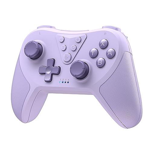 EasySMX T37 Mandos Switch, Mando Bluetooth de Pro Switch, Mando para Switch con Turbo, Vibración para Switch/Lite/OLED, Púrpura