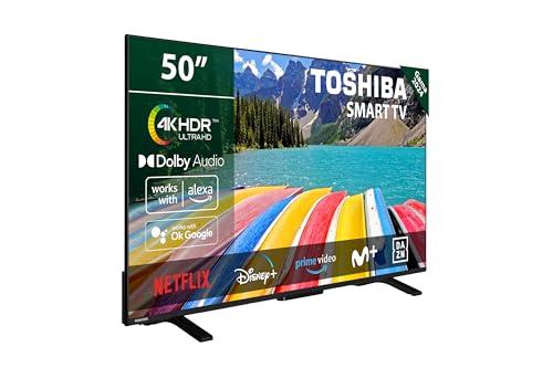 36% DESCUENTO TOSHIBA 50UV2363DG Smart TV 4K UHD de 50″, sin Marcos, con HDR10, Dolby Audio, Compatible con Asistente de Voz Alexa y Google