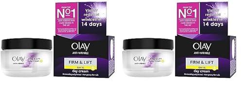Olay Anti Arrugas Firme y Levante Antienvejecimiento Crema hidratante Crema de Día SPF 15 50 ml (Paquete de 2)