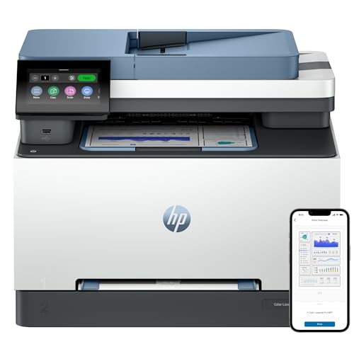 45% DESCUENTO HP Color LaserJet Pro 3302fdn 499Q7F, Impresora Laser A4 Multifunción doble cara automática, Escaner, Copiadora, Fax (25ppm, Ethernet, Procesador 1,2GHz, Memoria 512MB, HP Smart App) Blanca y Azul