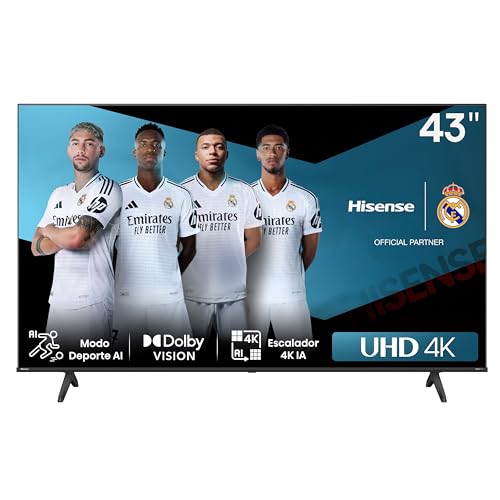 32% DESCUENTO Hisense 43A6N UHD 4K,VIDAA Smart TV, 43 Pulgadas, Dolby Vision, Modo Juego Plus, DTS Virtual X, Control por Voz televisor, Doble Control de Volumen, Auto ordenación Canales TDT (Nuevo 2024)
