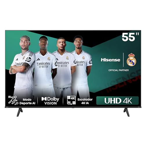 37% DESCUENTO Hisense 55E6NT UHD 4K,VIDAA Smart TV, 55 Pulgadas, Dolby Vision, Modo Juego Plus, DTS Virtual X, Control por Voz televisor, Doble Control de Volumen, Auto ordenación Canales TDT (Nuevo 2024)
