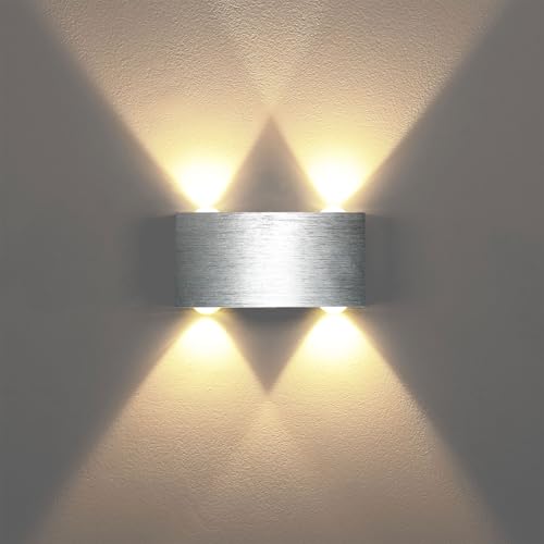 23% DESCUENTO Lightsjoy Aplique Pared Interior LED Lámpara de Pared Aluminio Moderna Arriba y Abajo para Salas, Escalera, Dormitorios, Pasillos, 800Lumen (Blanco Cálido 3000K)