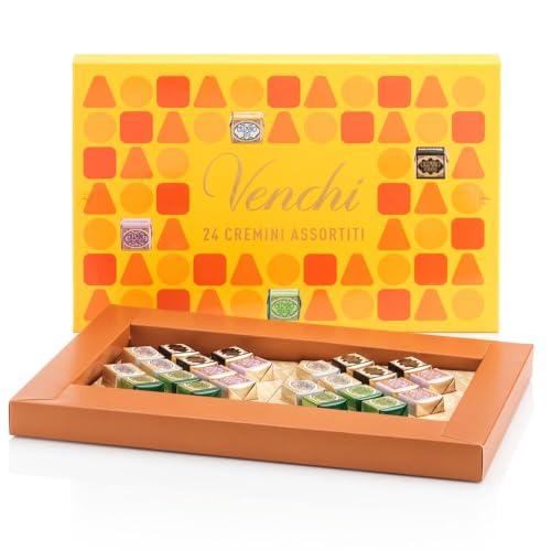 Venchi Caja Amarilla con Surtido de Bombones Cremini, 255 g Con «Avellanas del Piamonte IGP» Sin Gluten Idea de regalo