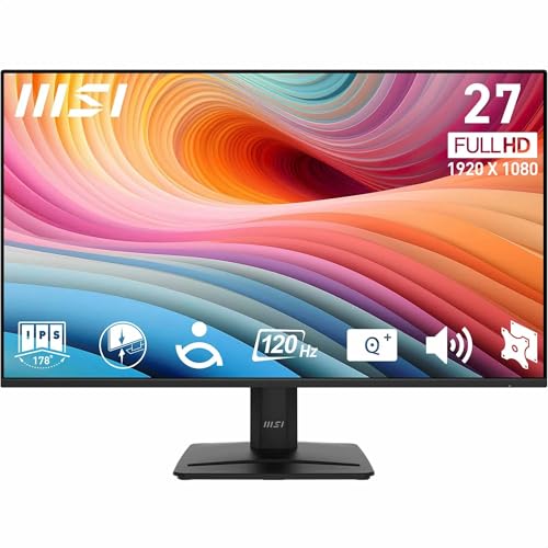MSI Pro MP275 E2   Pantalla de Escritorio (27 Pulgadas, Full HD), Pantalla IPS 1920 x 1080, sin Bordes, 120 Hz, Respetuoso con los Ojos, Altavoces incorporados, Tilt Adjustable   HDMI 2.0, DP (1.2a