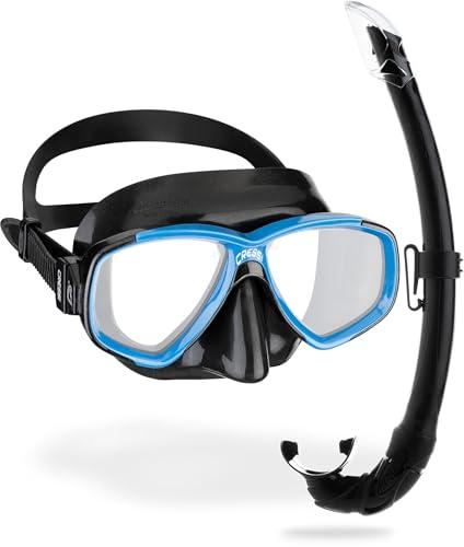 CRESSI Combo Black/Blue Conjunto Combinado Máscara Perla + Tubo México, Unisex Adult, Negro/Azul, Talla Única