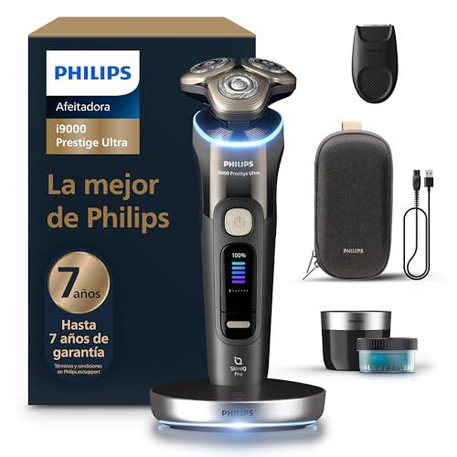 40% DESCUENTO Philips i9000 Prestige Ultra, Afeitadora Eléctrica Hombre, Máquina de Afeitar Barba en Seco y Mojado, Tecnología SkinIQ Pro, Base de Carga, Recargable, Estuche Premium, Centro de limpieza, XP9405/31