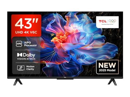 38% DESCUENTO TCL 43V6C 43” Direct LED Smart TV, 4K HDR, Powered by Google TV (Dolby Audio, Motion Clarity, Compatible with Google Assistant & Alexa)
