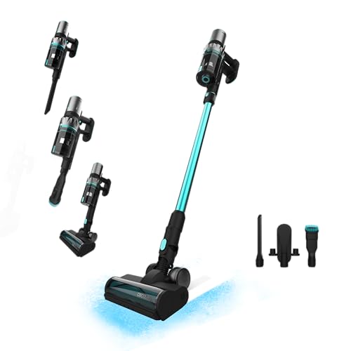 27% DESCUENTO Cecotec Aspiradora Escoba sin Cable Conga Rockstar 2500 Thunder Powerhead. 400W, 120AW, Autonomía 65mins en Modo Eco, Cepillo Antienredos, Tubo Rígido, Accesorio 2 en 1 Muebles y Accesorio Esquinas