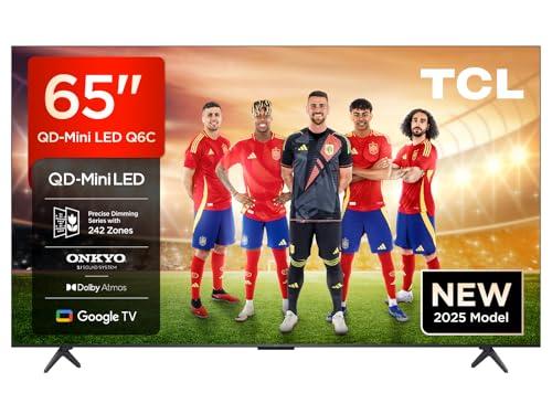 25% DESCUENTO TCL 65Q6C 65 Inch QD Mini LED TV, 4K HDR Premium 1000nits, Smart TV with Google TV (Dolby Vision IQ & Atmos, Onkyo 2.1 Sound System, 144Hz Motion Clarity Pro, Game Master) [Energy Class F]