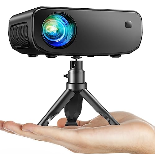Proyector, ELEPHAS 2025 WiFi Mini proyector, 15000 Lux 1080P HD Proyector portátil Compatible con iOS/Android/Tablet/HDMI/TV Stick/USB (trípode incluidos)