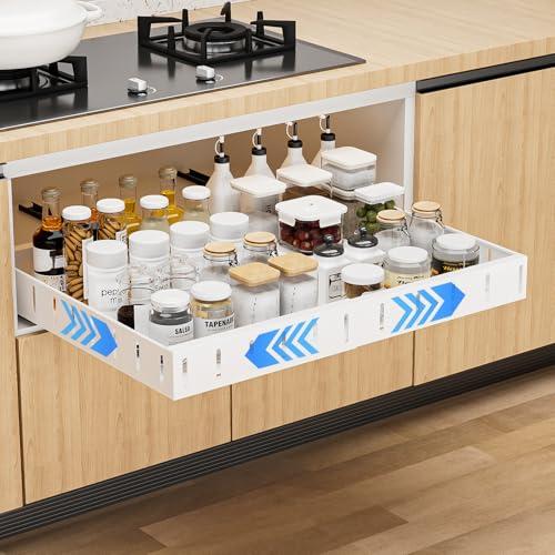 Apritsce Cajones Extraibles para Cocina, Ancho Ajustable 30 50CM Cajon Extraible Mueble Cocina, Bandeja Extraible Armario Cocina Sin Taladrar