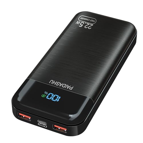 48% DESCUENTO Batería Externa 27000mAh 22.5W PD3.0 QC4.0 Power Bank Carga Rapida, 3A USB C Cargador Portátil con Pantalla LED, 2 Entradas y 3 Salidas Powerbank para Smartphones, Tablets y más
