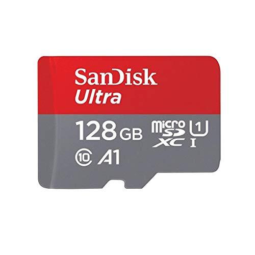 62% DESCUENTO SanDisk Ultra Tarjeta de memoria microSDXC con adaptador SD, hasta 100 MB/s, rendimiento de apps A1, Clase 10, U1, 128 GB, Gris y Rojo