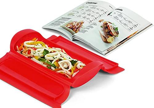 Lékué   Kit Estuche de vapor 1,2 personas + libro de recetas, 650 ml, Silicona, Castellano