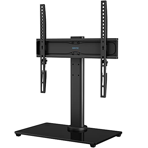 35% DESCUENTO BONTEC Soporte TV Pie Universal para Pantalla de 26 55 Pulgadas de LED/LCD/Plasma/Curva/Plana, Soporte Pie TV con Solo Toque Giratorio y Ajuste de Altura, hasta 40kg, Máx. VESA 400×400 mm