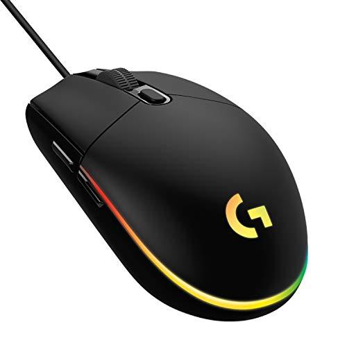 Logitech G203 LIGHTSYNC Ratón USB Gaming con Iluminación RGB Personalizable, 6 Botones Programables, Captor 8K para Gaming, Seguimiento de hasta 8,000 DPI, Ultra ligero   Negro