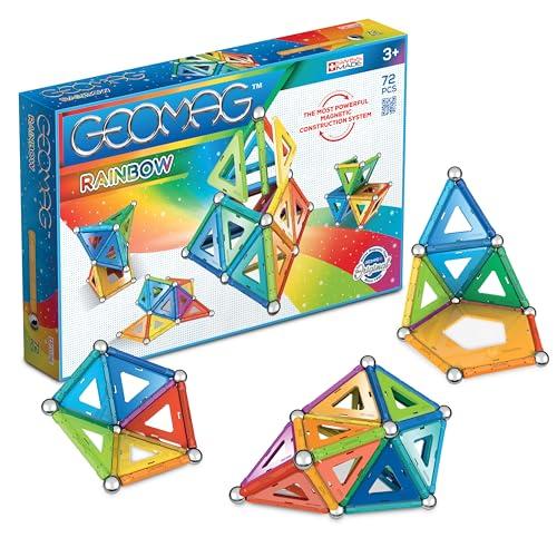 Geomag   Classic 371 Rainbow, Construcciones Magnéticas y Juegos Educativos, 72 Piezas   Juegos Educativos   para Niños a Partir de 3 Años   Construcción 3D   Desarrolla la Creatividad