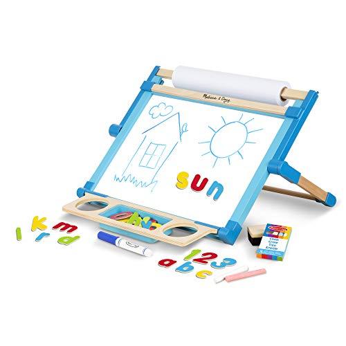 Melissa & Doug Caballete de madera, Wooden Double Sided Tabletop Easel (12790)
