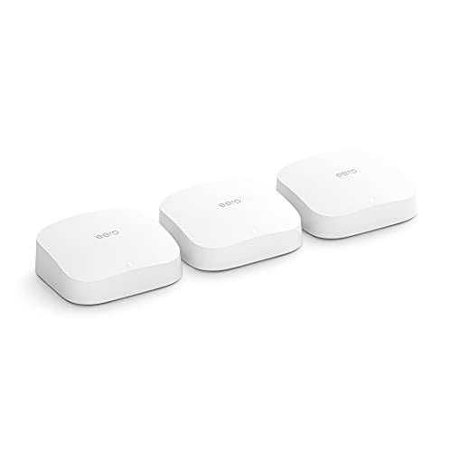 Sistema Wi Fi 6 de malla de triple banda eero Pro 6 de Amazon con controlador de Hogar digital inteligente ZigBee integrado | 3 unidades