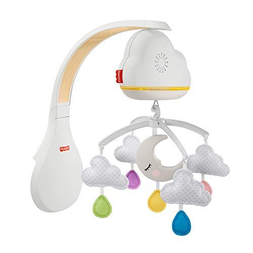 50% DESCUENTO Fisher Price Móvil Nubes y Lunas, Juguete de Cuna proyector para bebé recién Nacido (Mattel GRP99)