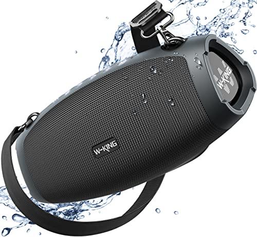 W KING 120W PICO Altavoces Bluetooth Grande Portátiles con Super Bajo, 70W RMS Impermeable Speaker de Inalámbrico para Fiesta, Radiadores Pasivos Triples, HIFI/42H/DSP/TF/AUX/EQ/PowerBank/abridor(X10)