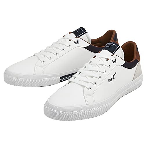 Pepe Jeans Kenton Court M, Zapatilla Hombre, Blanco, 45 EU