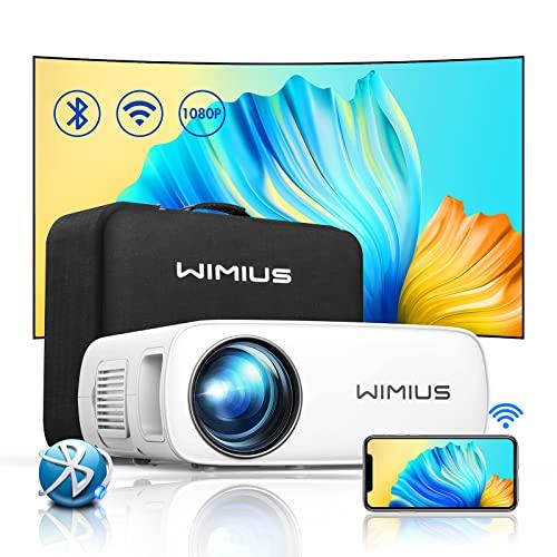 Proyector 22000 Lumen WiFi 5G Bluetooth 1080P Nativo WiMiUS Mini Portátil con Zoom Keystone Full HD 4K para Android iPhone PC, LED Soporte Fire Stick TV