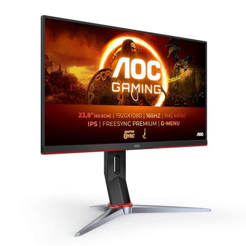 39% DESCUENTO AOC Gaming 24G2SP   Monitor FHD de 24 Pulgadas, 165 Hz, 1 ms, FreeSync Premium (1920 x 1080, VGA, HDMI, DisplayPort), Color Negro y Rojo
